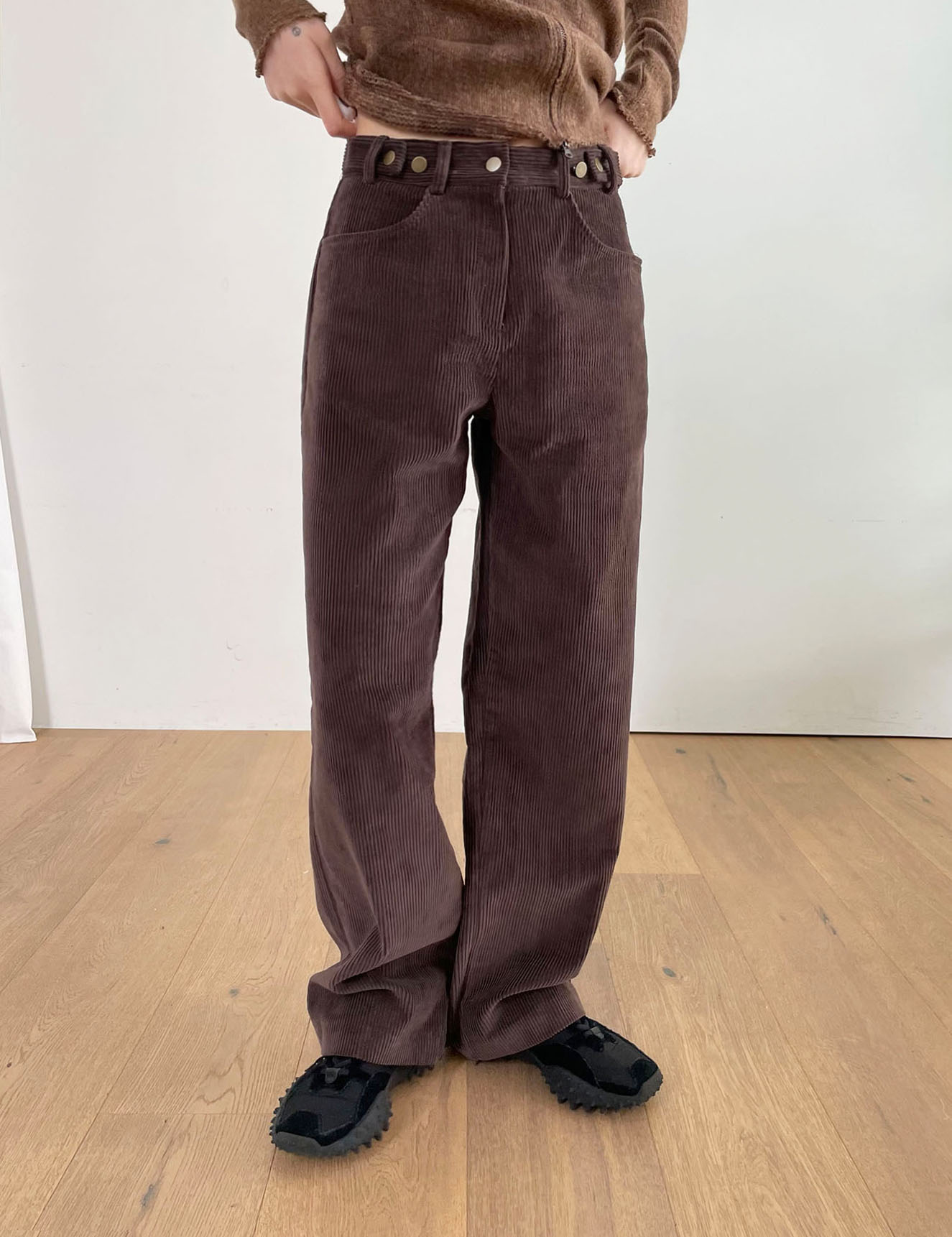 belt corduroy pants (3color)