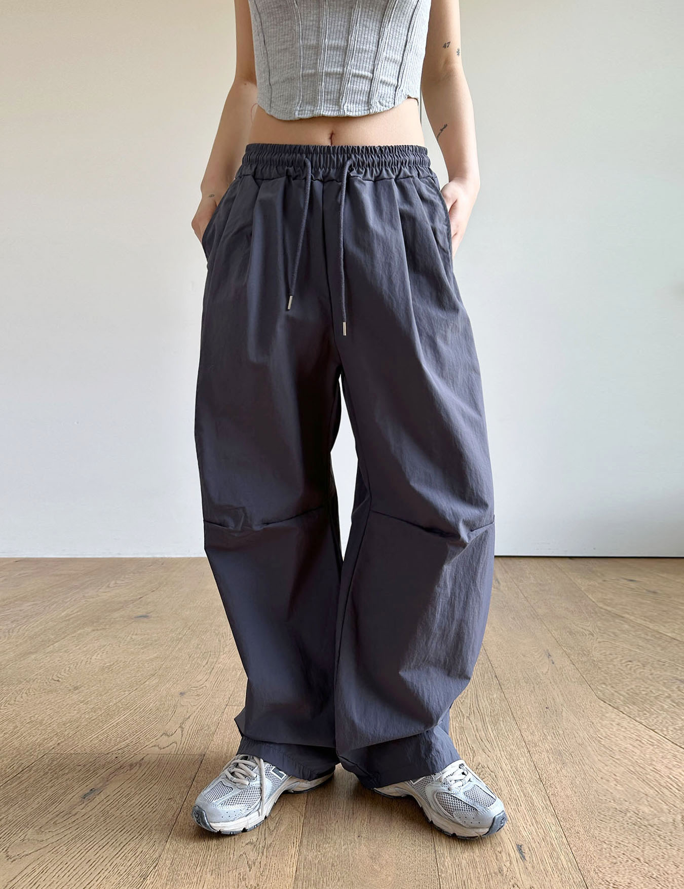 nylon snap pants (2color)