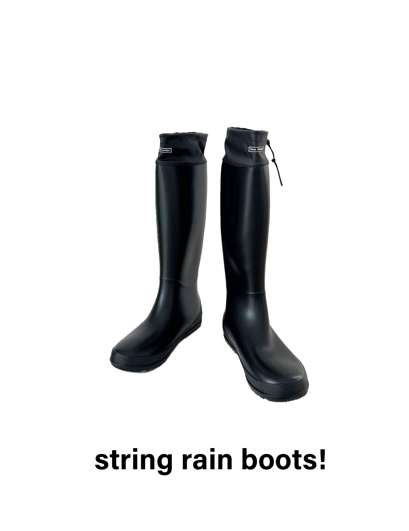 string rain boots