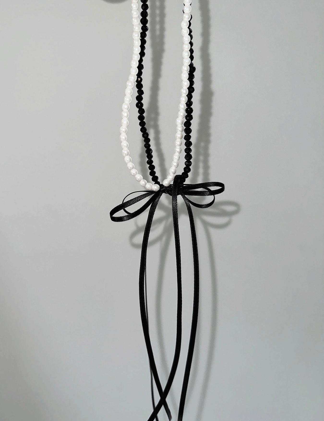 layered ribbon necklace (2color)