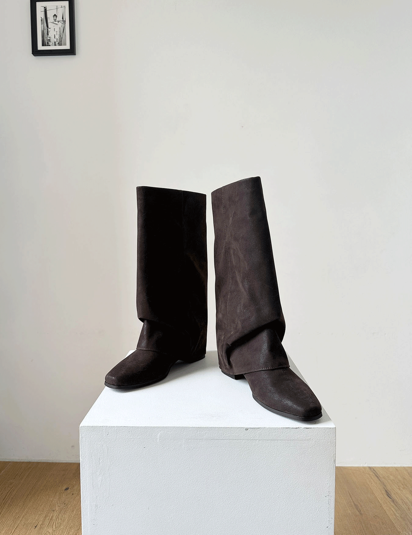 mixed layered boots (2color)
