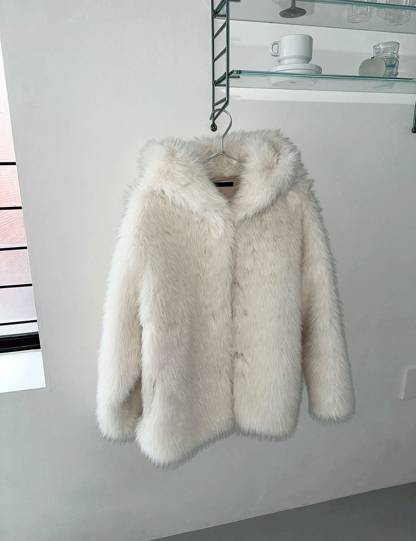hood fur jacket (2color)