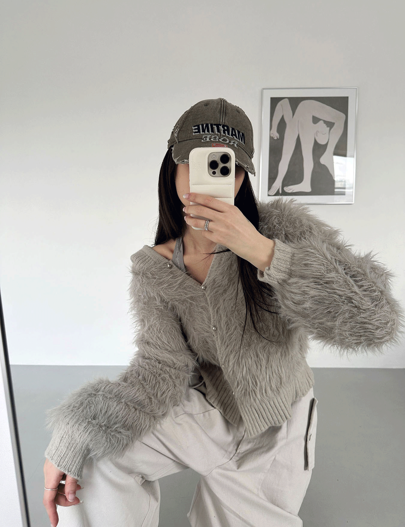 hoody fur cardigan (3color)