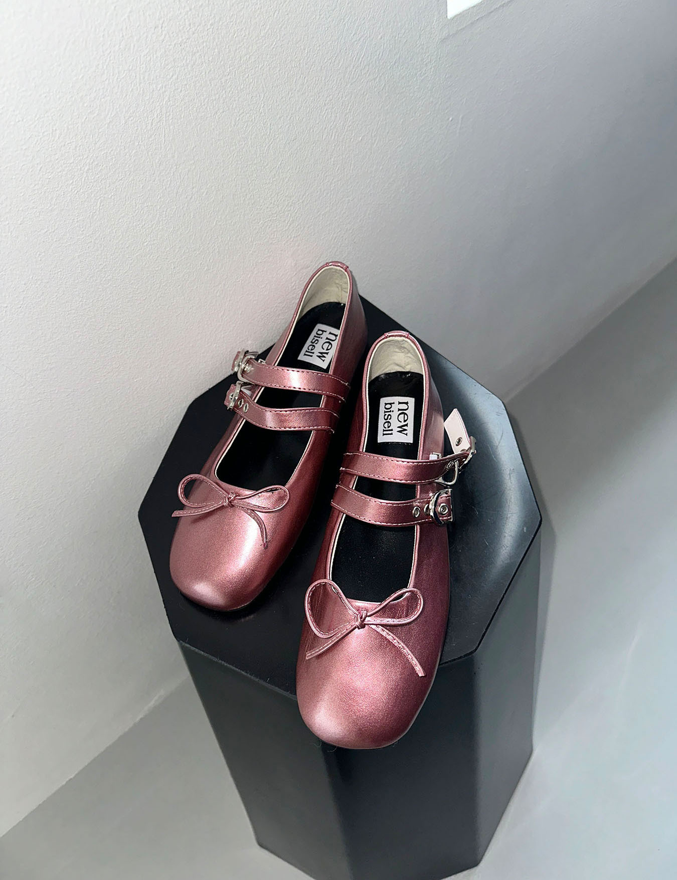 2-strap ribbon flat shoes (4color)