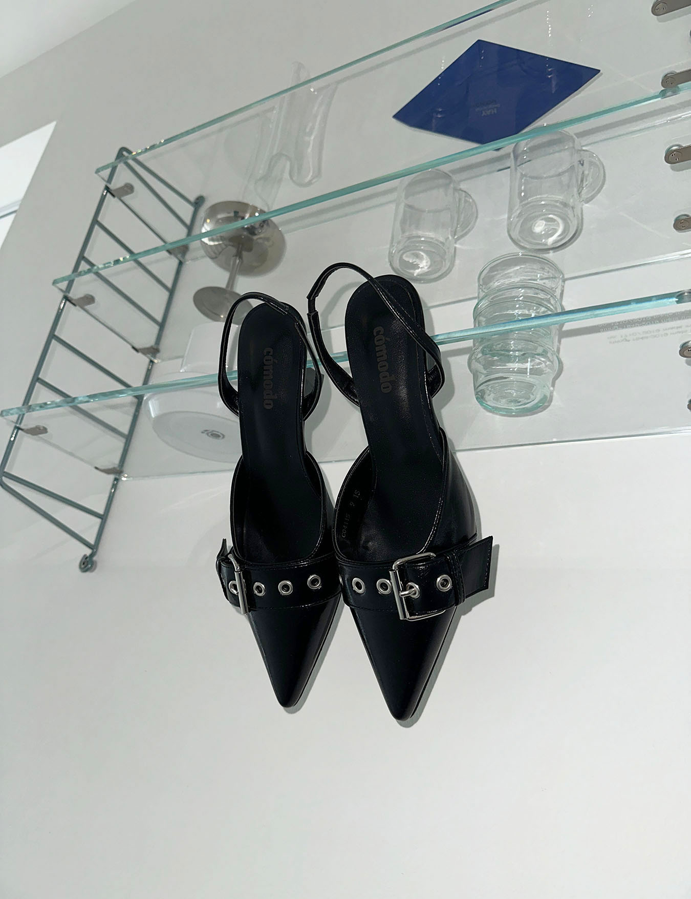 belted slingback heel (3color)