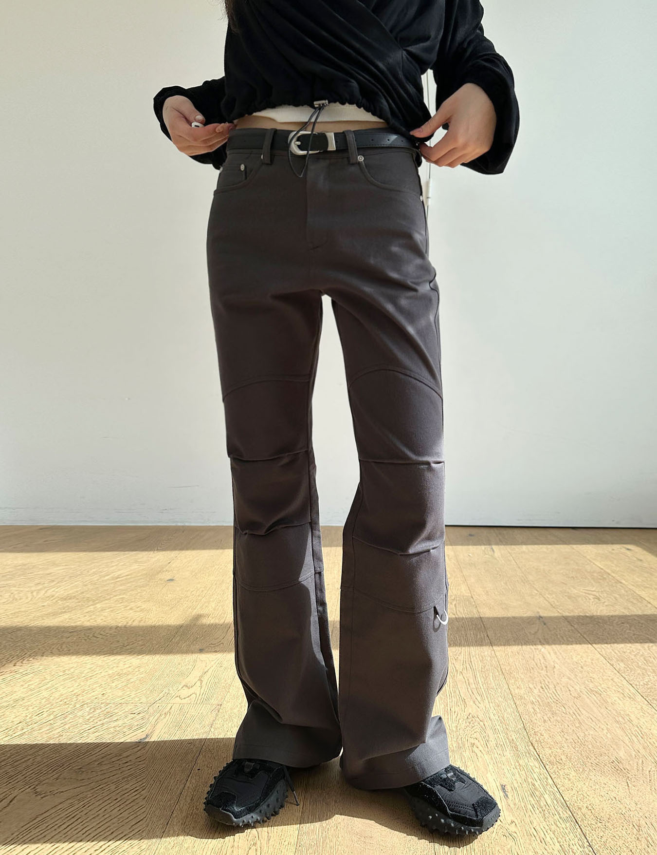 pintuck boots-cut pants (3color)